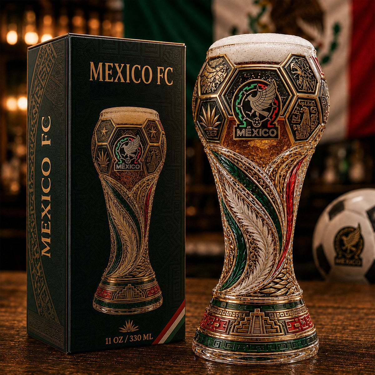 Premium MXC Soccer Trophy Beer Glass TNSM