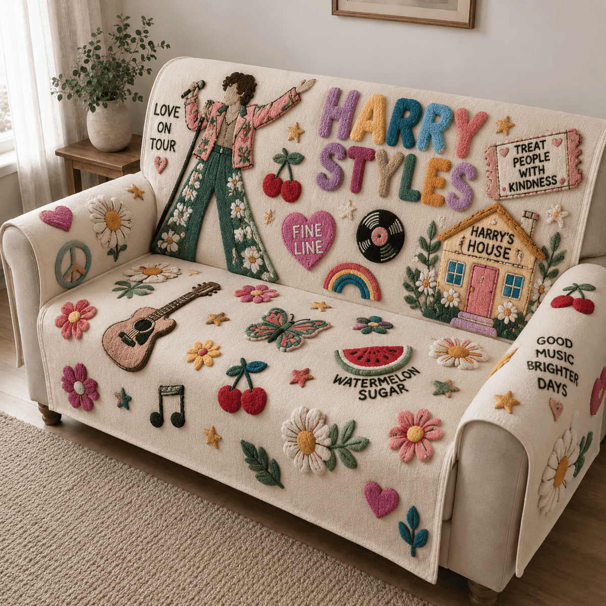 HSL Tufted Sofa Cover & Pillow Set DNBN