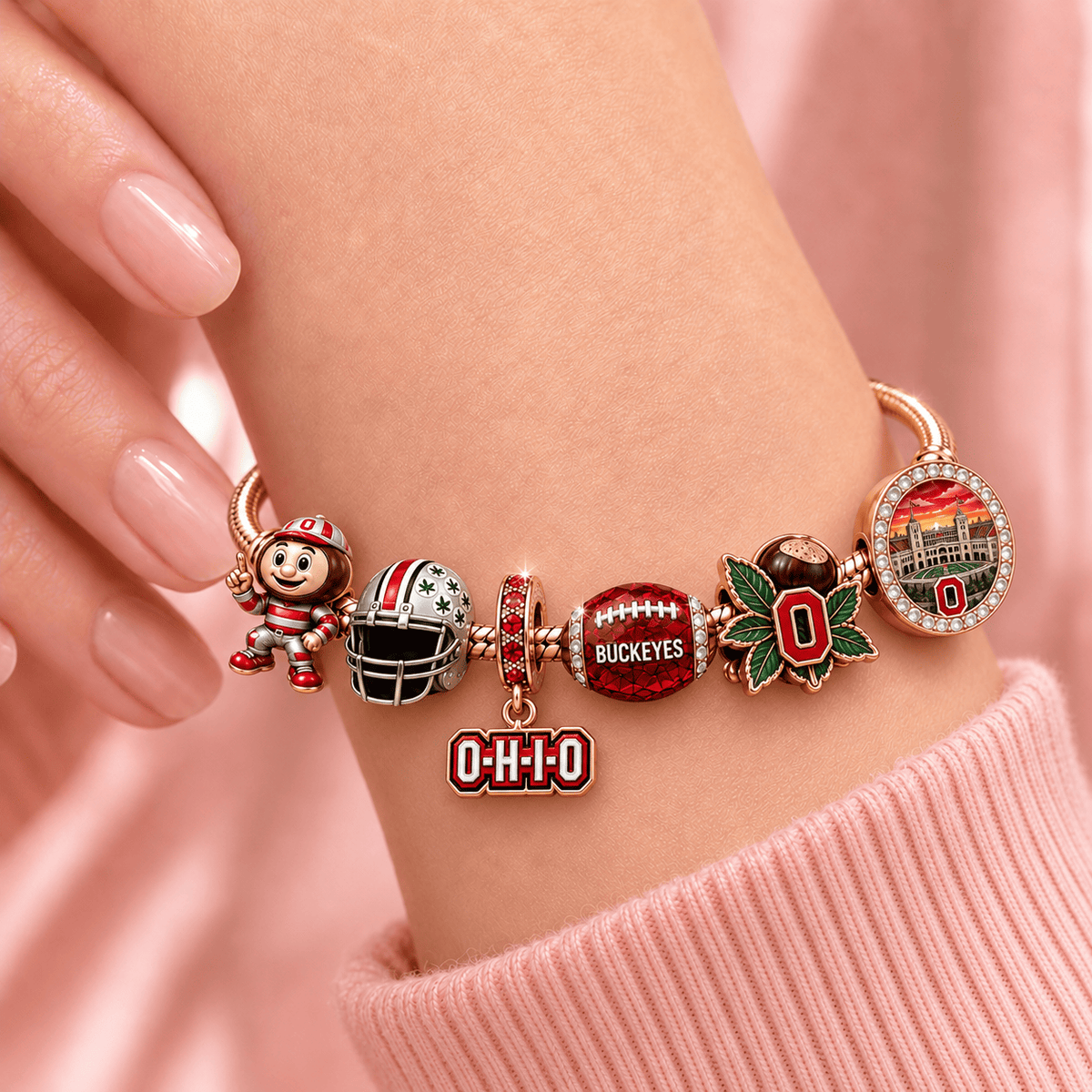 OSB Rose Gold Charm Bracelet Set TMH