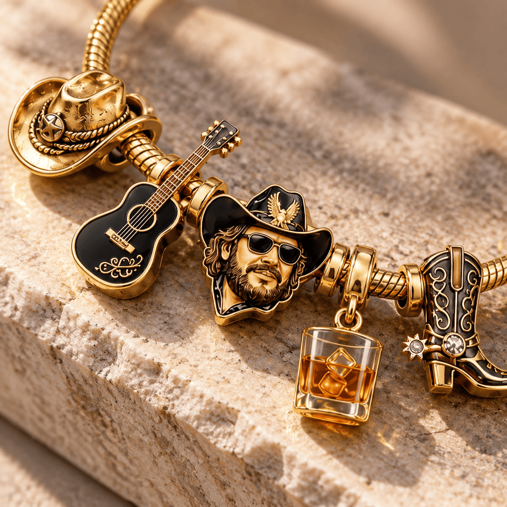HWJ Gold Charm Bracelet Set TTN