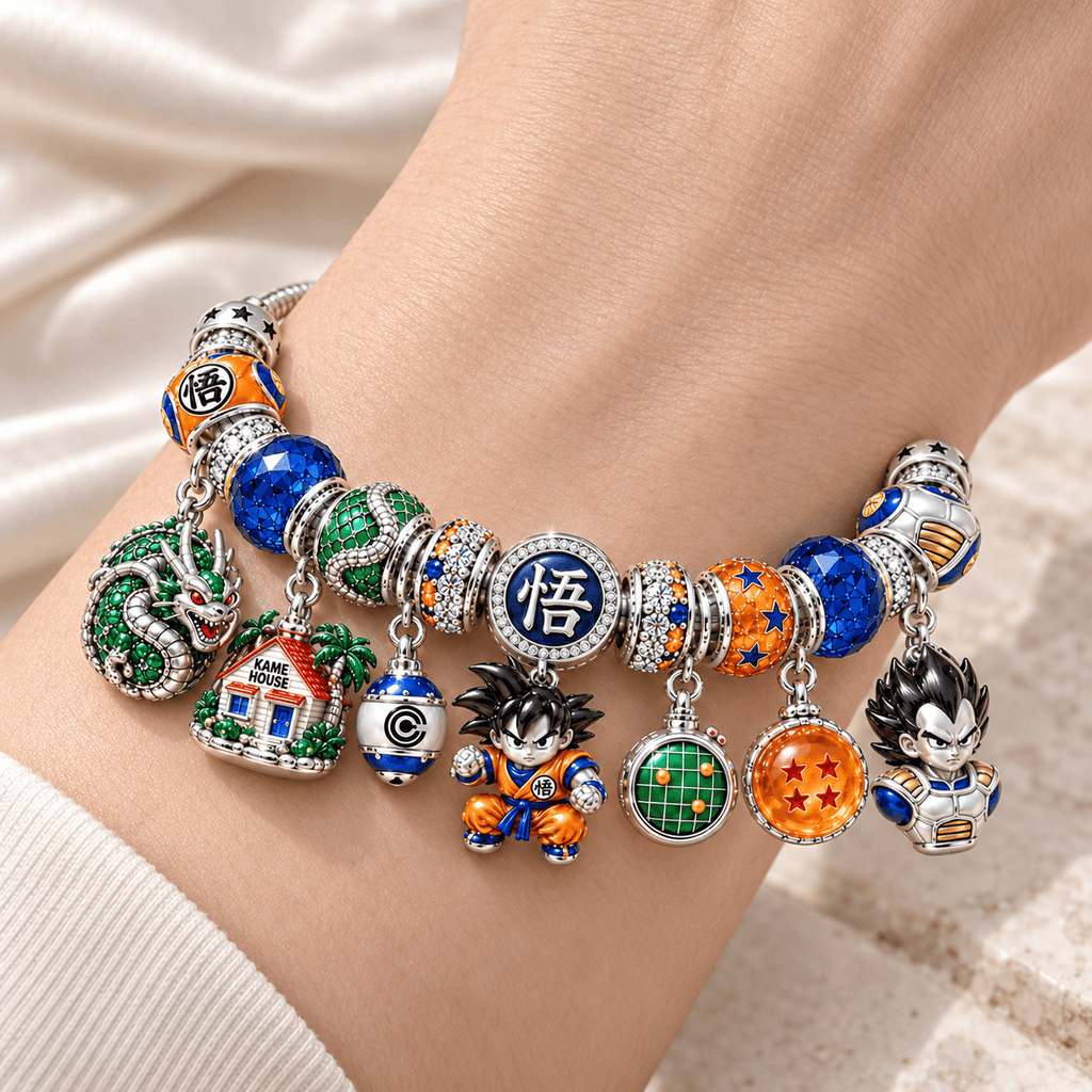 DRGB Silver Charm Bracelet Set NTTB