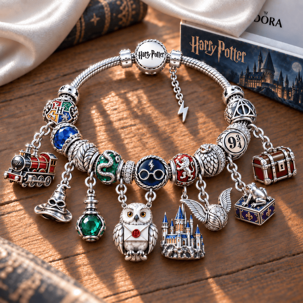 HRP Silver Charm Bracelet Set NTTB