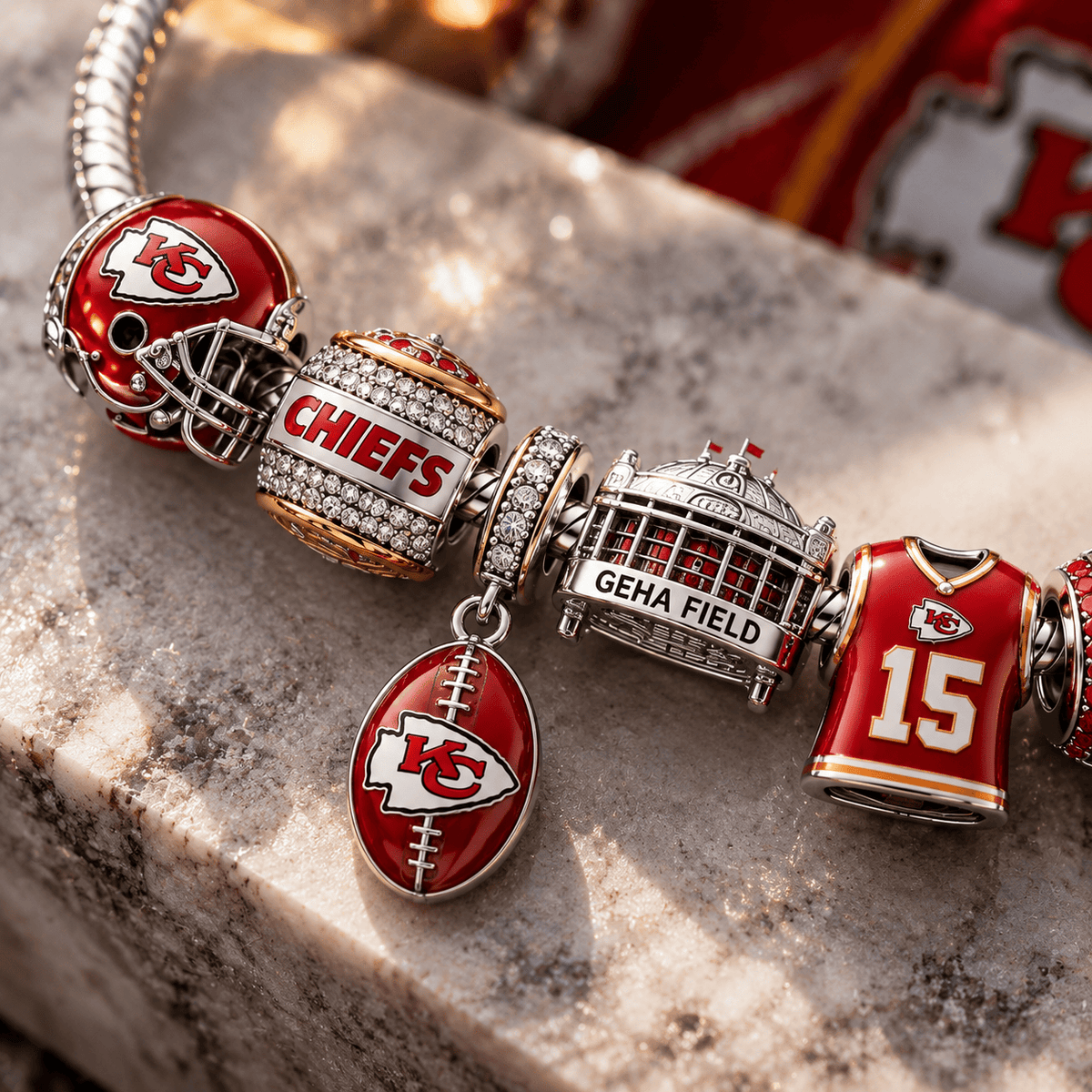 KCC Silver Charm Bracelet Set PTT