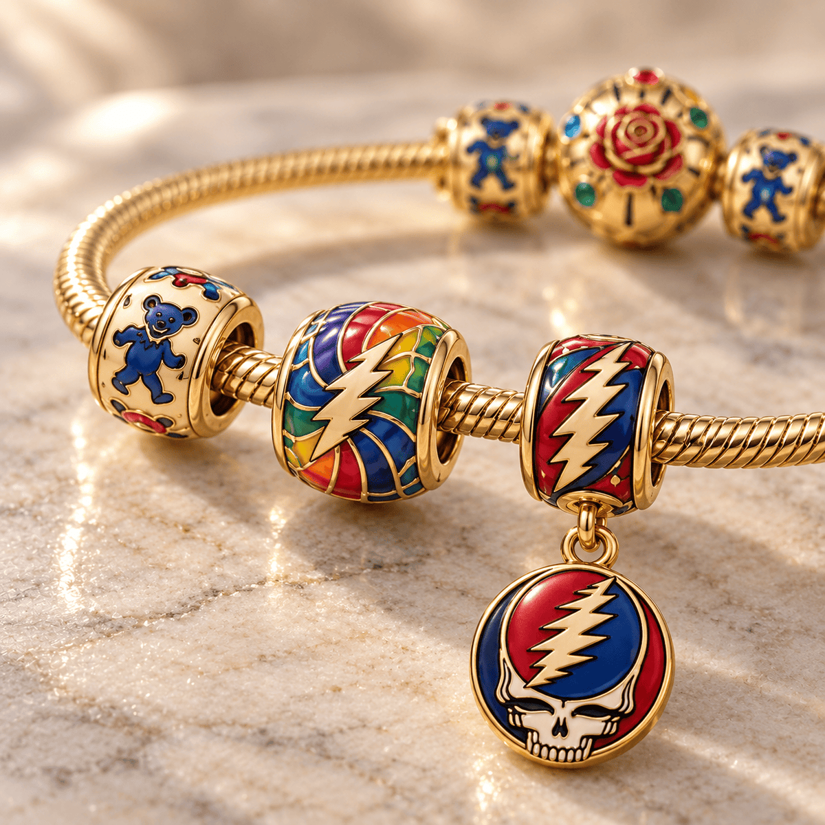 GRFD Gold Charm Bracelet Set HQH