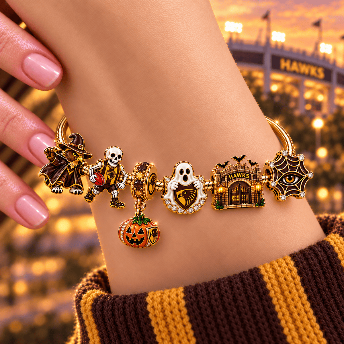 HATW Gold Charm Bracelet Set NHVH