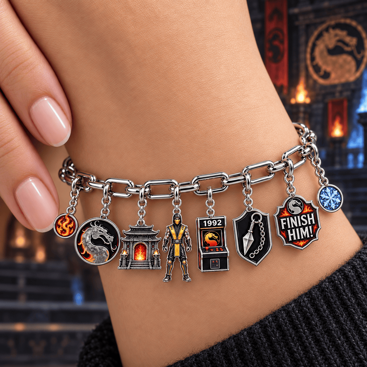 MKB Silver Charm Bracelet Set NTVA