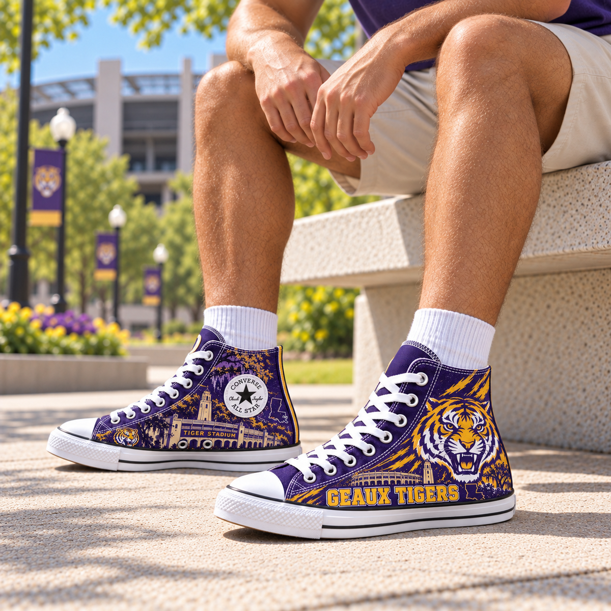 PREMIUM LSU HIGH-TOP SNEAKERS HQH